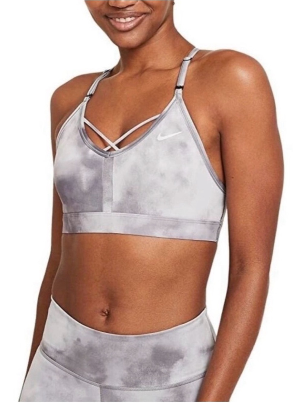 Nike Women’s Sports Bra in Gray Tie-Dye - Picture 9 of 9